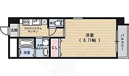サンクチュアリ四条高倉 4階1Kの間取り