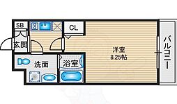 レジディア京都駅前 3階1Kの間取り