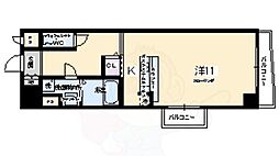 プリモ・レガーロ西京極 5階1Kの間取り