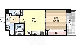 サン・レスポワール十条 5階1DKの間取り