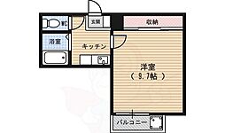 モーツアルトハウス 4階1Kの間取り