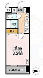 JR山陰本線 梅小路京都西駅 徒歩10分の賃貸マンション 6階1Kの間取り