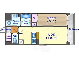 Dwell東寺道 4階1LDKの間取り