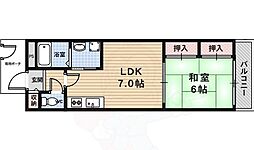 グリーンズタウン21 3階1LDKの間取り