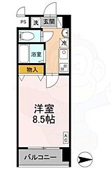 JR山陰本線 梅小路京都西駅 徒歩10分の賃貸マンション 3階1Kの間取り