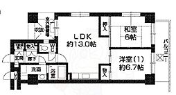 サンロータス池治 4階2LDKの間取り