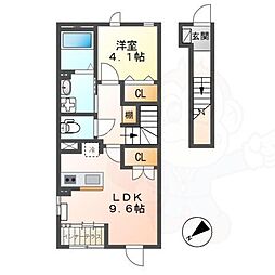 PREMIERE 翔 2階1LDKの間取り