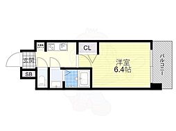ファステート京都西院パール 3階1Kの間取り