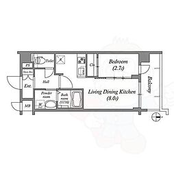 アドバンス京都クラッセ 6階1LDKの間取り