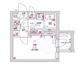 D.Clarest CREST TAPP 二条 4階1Kの間取り