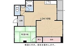 リエス西院 1LDKの間取図画像