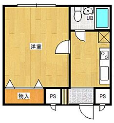 アビタシオン鴨川 1Kの間取図画像