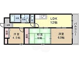 ロイヤルセイリョー 3LDKの間取図画像