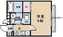 アーク舟岡 1Kの間取図画像