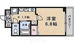 スワンズ京都大将軍 1Kの間取図画像