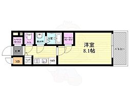 エスリード京都梅小路 1Kの間取図画像
