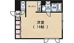 烏丸アネックス 1Kの間取図画像