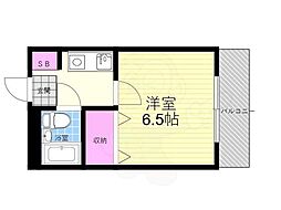 北野スタディー 1Kの間取図画像