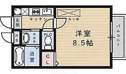 アークリード五条堀川 1Kの間取図画像