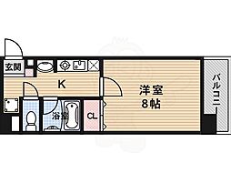 パークウエスト雅 1Kの間取図画像