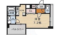 アクアプレイス京都二条城 ワンルームの間取図画像