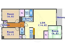 TAM'S-コート 3LDKの間取図画像