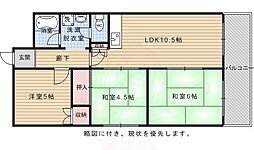 グランドール西大路 3LDKの間取図画像