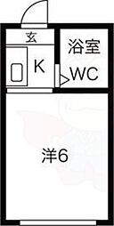 プチモンド京都 ワンルームの間取図画像