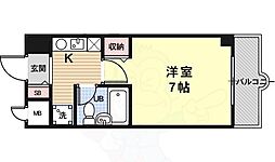 パラドール西院パート2 1Kの間取図画像