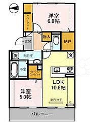 D-ROOM嵯峨嵐山 2LDKの間取図画像