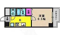 オークセブン 1Kの間取図画像
