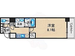 ベラジオ京都西大路 1Kの間取図画像