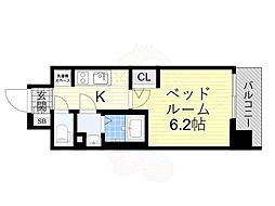 京都市南区吉祥院西ノ庄西浦町マンション 1Kの間取図画像