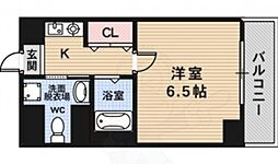 プレジール西院 1Kの間取図画像
