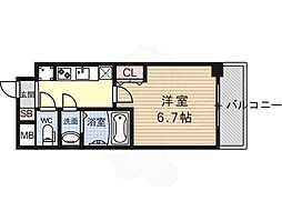 サムティ京都西大路 1Kの間取図画像