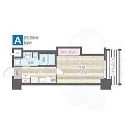 HF四条河原町レジデンス 1Kの間取図画像