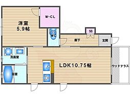 グランメゾン 1LDKの間取図画像