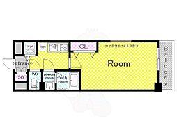 Luxe京都西大路 1Kの間取図画像