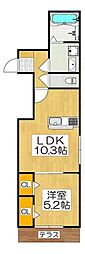 ウェステリア太秦天神川 1LDKの間取図画像