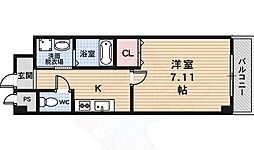 ベリエ太秦 1Kの間取図画像