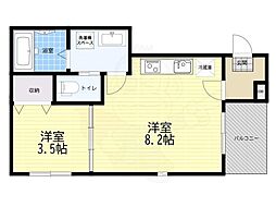 ザ ウズマサ 1LDKの間取図画像