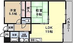 エスペランサー弥生 2LDKの間取図画像