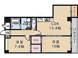 京悠館 1LDKの間取図画像