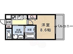 サムティ京都西大路 1Kの間取図画像