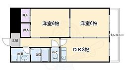 シャトル新御池 2DKの間取図画像
