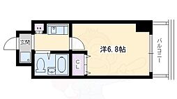 デトム・ワン一条通 1Kの間取図画像