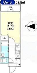 La Fite GOSHOKITA 2 1Kの間取図画像