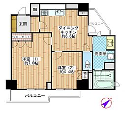 藤和シティホームズ西日暮里 2DKの間取図画像