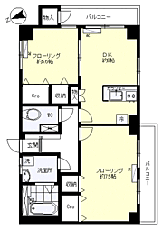 和幸マンション 3階2DKの間取り
