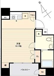 アヴァンツァーレ田端 10階ワンルームの間取り